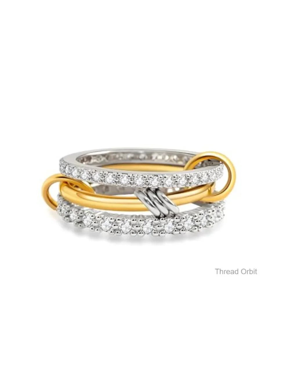 Dainty 18k Gold Plated CZ Cubic Zirconia Stacking Rings Set Non-Tarnish